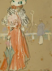 Figura femminile in rosso